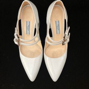 Slate Gray Chunky Prada Pumps